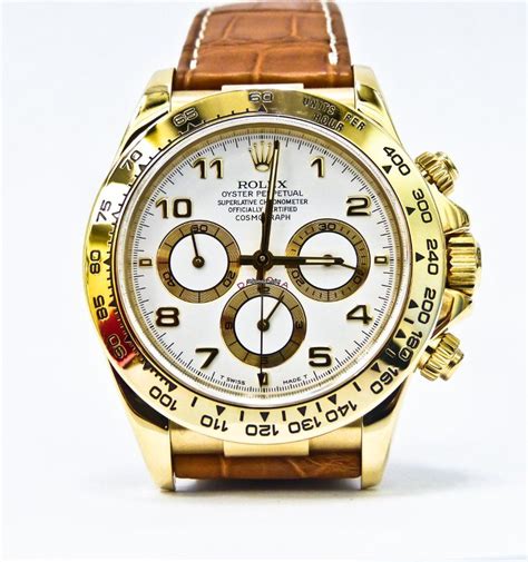 rolex daytona yellow gold brown leather strap|rolex daytona leather strap replacement.